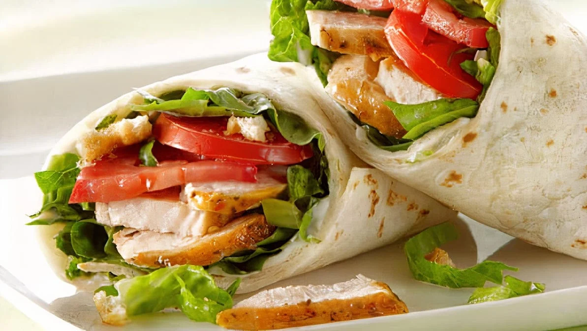 Chicken Wrap at London Burgers — 12-inch tortilla loaded with tender chicken, downtown London Ontario