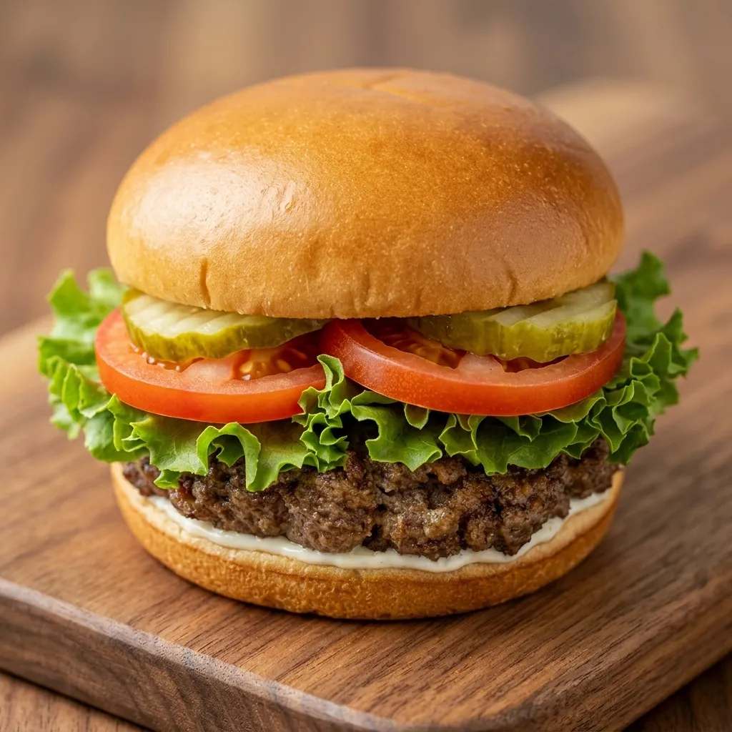 Signature London Burger 8oz — charbroiled Canadian beef burger at London Burgers, downtown London Ontario
